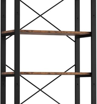 IRONCK Bookshelf 6-Tier Ladder Shelf 110lbs Display Shelf Vintage Industrial Style Bookcase for Home Office, Living Room