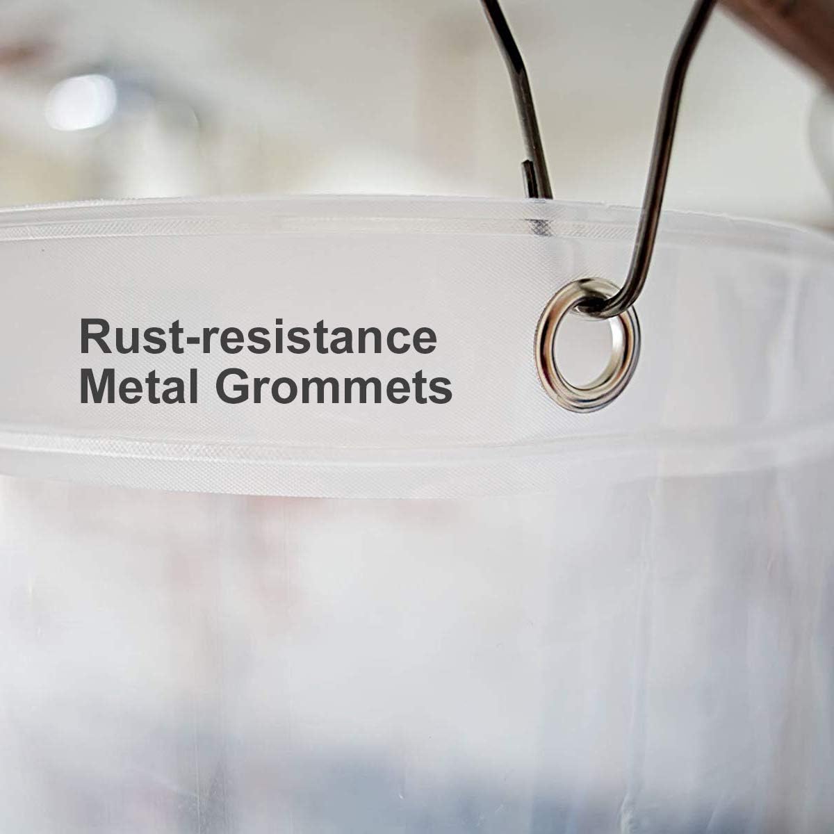 Shower Curtain Liner - Clear Shower Curtain Set with Hooks | 72"x72" - Image 3