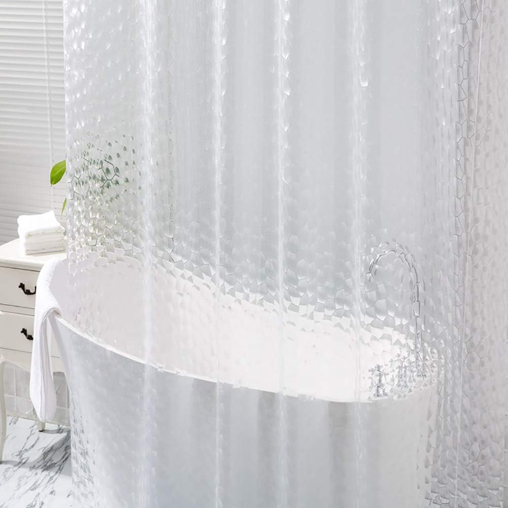 Shower Curtain Liner - Clear Shower Curtain Set with Hooks | 72"x72" - Image 5