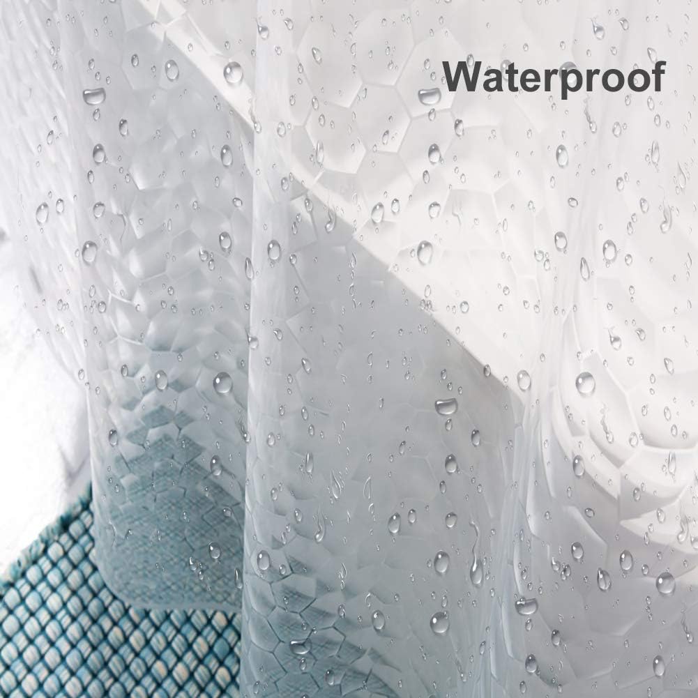 Shower Curtain Liner - Clear Shower Curtain Set with Hooks | 72"x72" - Image 6