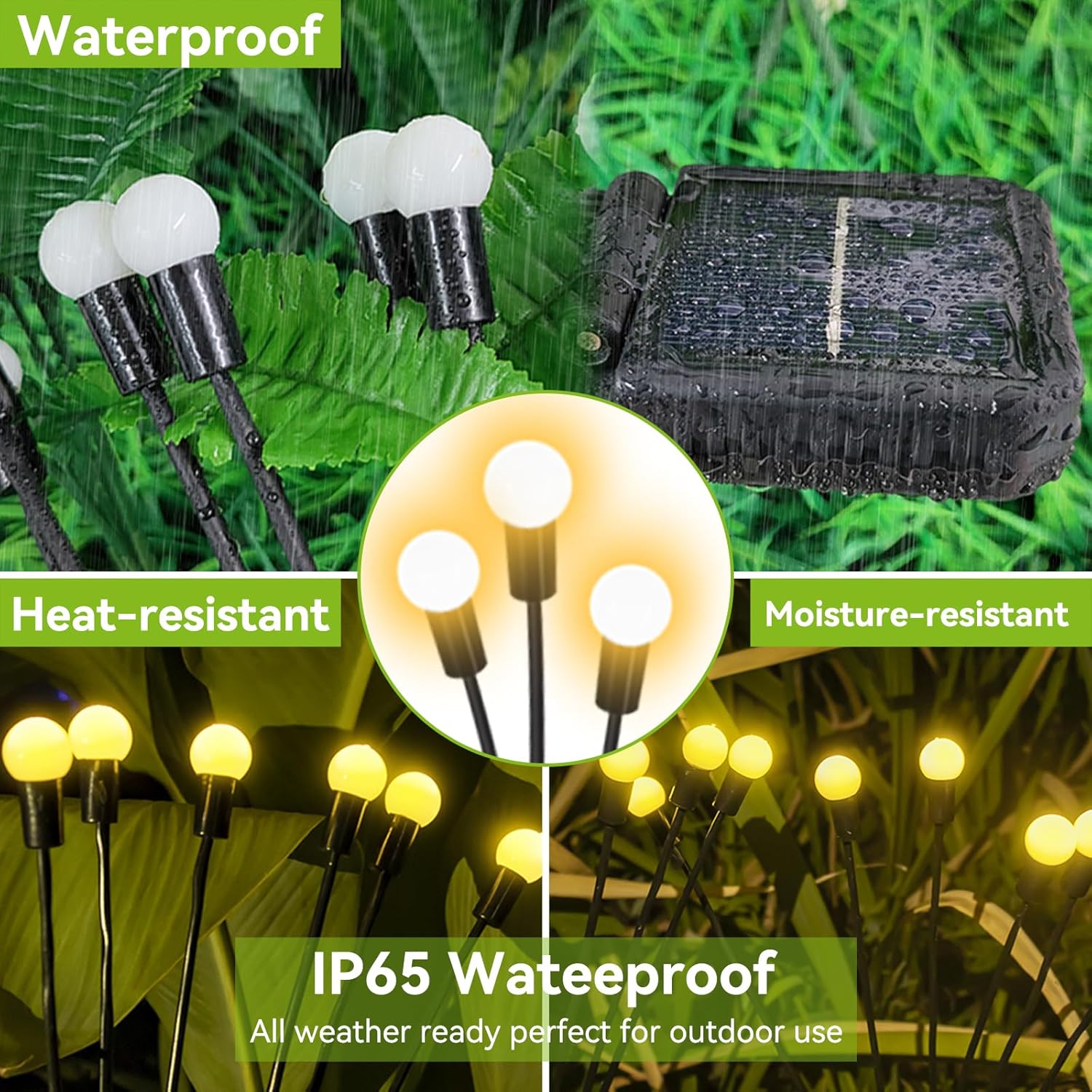 Solar Garden Lights Outdoor Waterproof, 2 Pack 16 LED Swaying Light Firefly Light Outdoor Decor Lights for Garden Gifts for Pathway Party Christmas Decoration, Warm White - Image 4