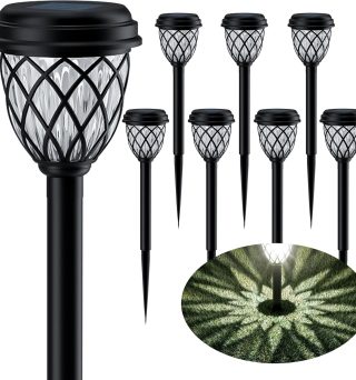 Solar Outdoor Lights, Outdoor Waterproof IP65, Bright Powered by Solar Garden Lights for Patio, Yard, Driveway Decoration (8 Pack
